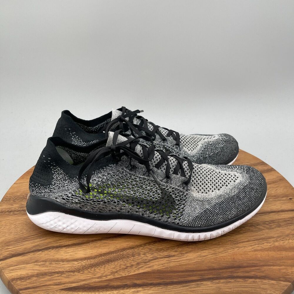 Nike Free RN Flyknit Shoes Mens Size 13 Black Oreo Running Comfort Walking Gym